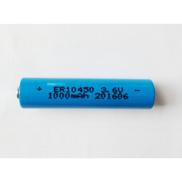 3.6V AAA battery ER10450 1000mAh Li-SOCl2 primary cells